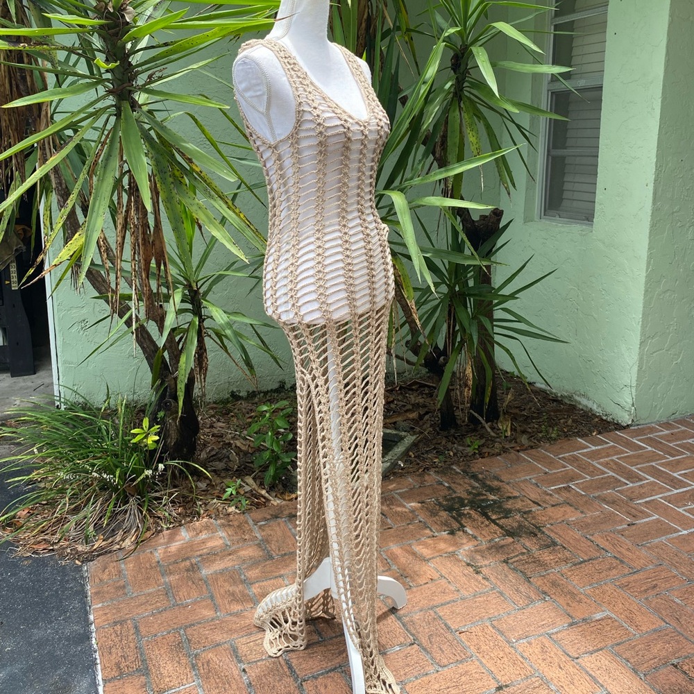 Crochet Long Dress Beach Cover Up - Picture 3 of 8